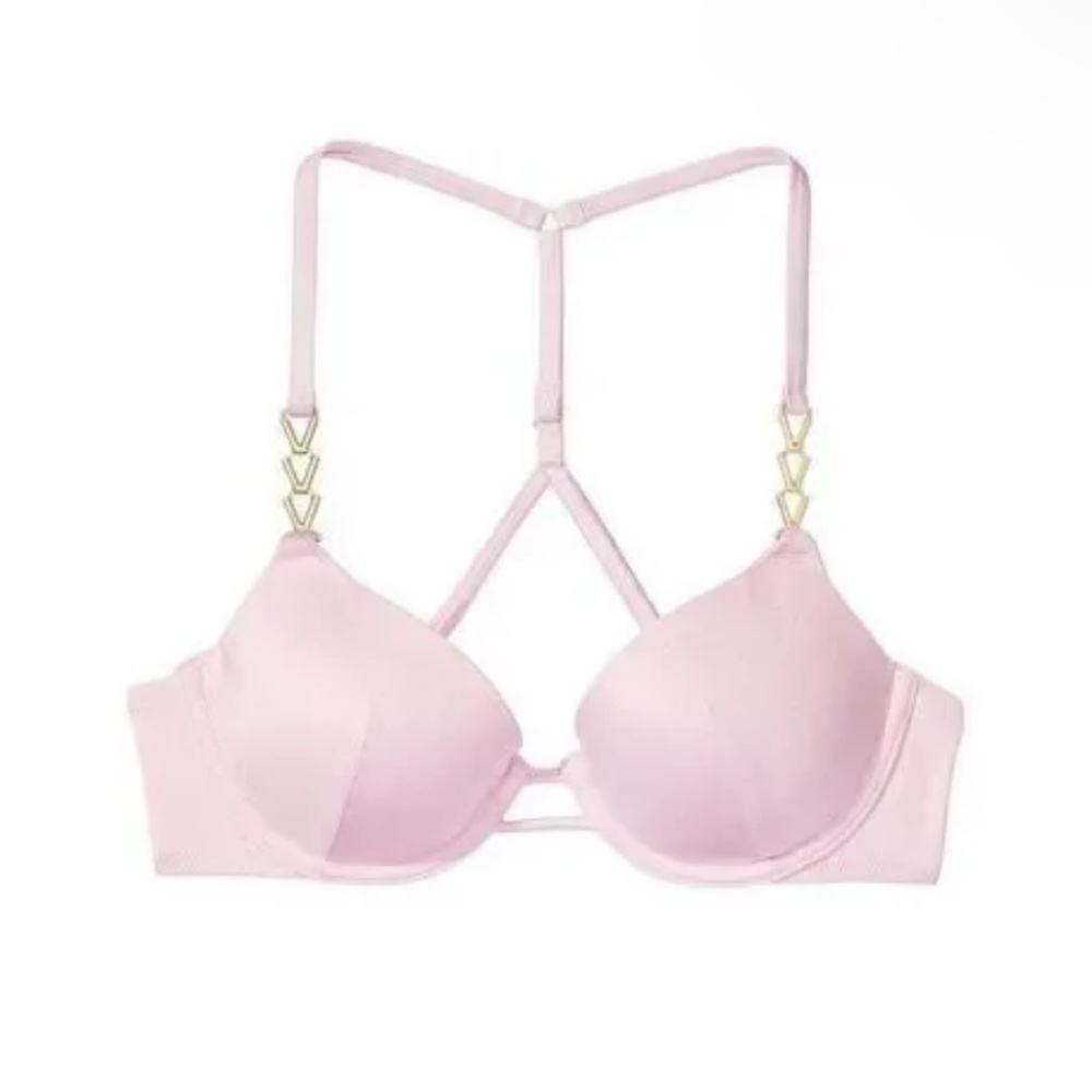 Victorias Secret Swim Light Pink Brazilian Chain Bikini NWT - Picture 3 of 5